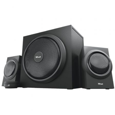 Trust Yuri Altavoces 2.1 con Subwoofer para PC | 120W Potencia Pico | Control de Graves | Madera | Conexión 3.5 mm para Portátil y Smartphone | Artículo 23696 Trust Yuri Altavoces 2.1 con Subwoofer para PC | 120W Potencia Pico | Control de Graves | Madera | Conexión 3.5 mm para Portátil y Smartphone | Artículo 23696